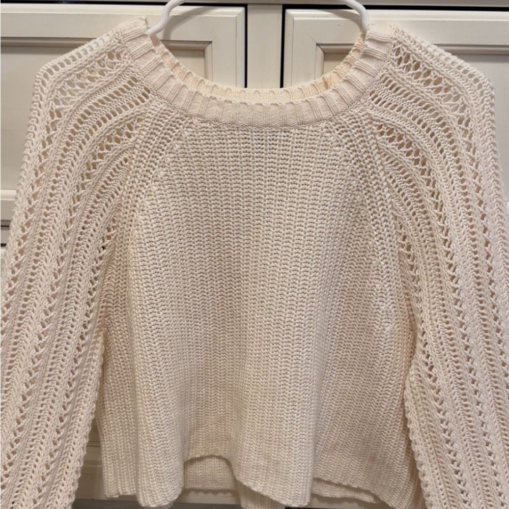 American Eagle Outfitters Cream Crew Neck Sweater